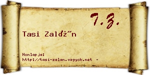 Tasi Zalán névjegykártya